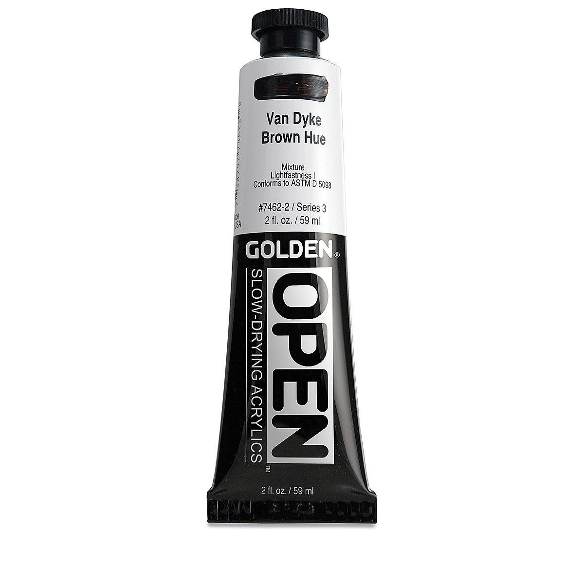 Golden Open Acrylics - VanDyke Brown Hue, 2 oz Tube