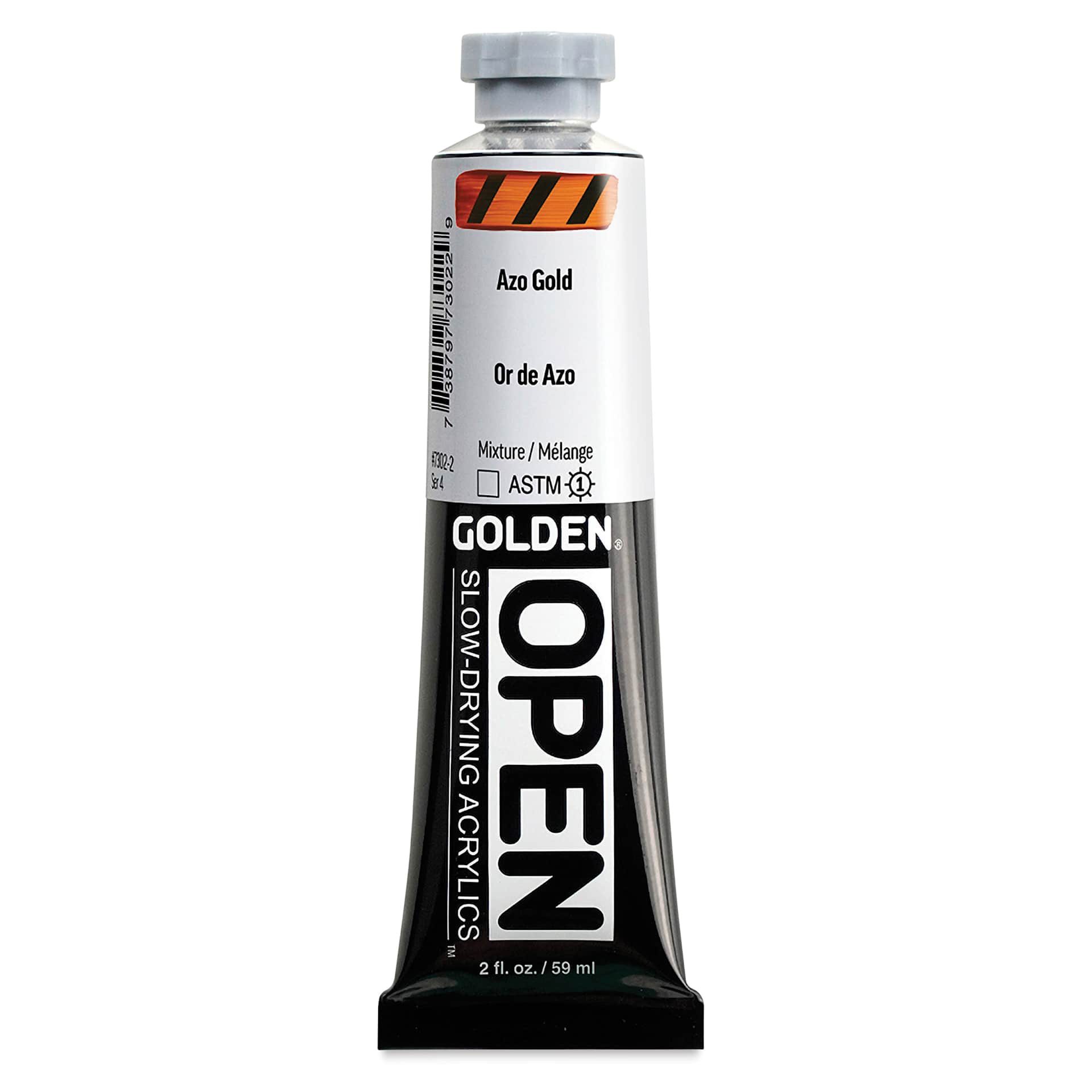 Golden Open Acrylics - Azo Gold, 2 oz Tube