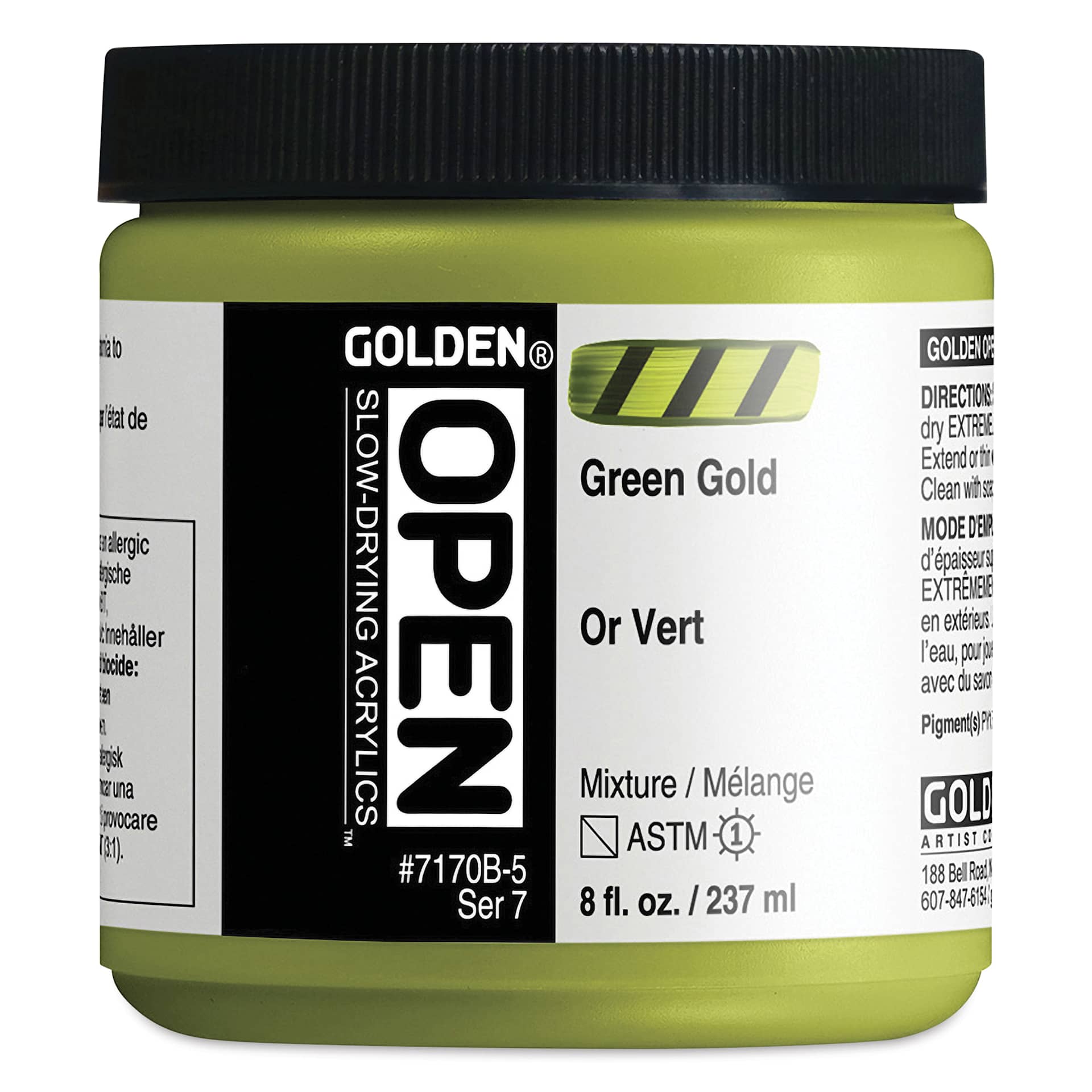 Golden Open Acrylics - Green Gold, 8 oz Jar