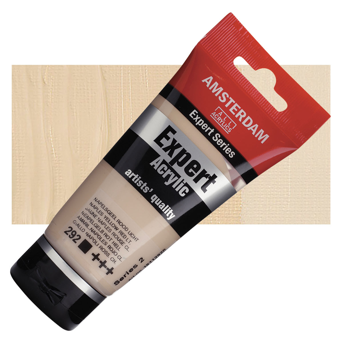 Amsterdam Expert Series Acrylic - Naples Yellow Red Light, 75 ml tube and swatch
