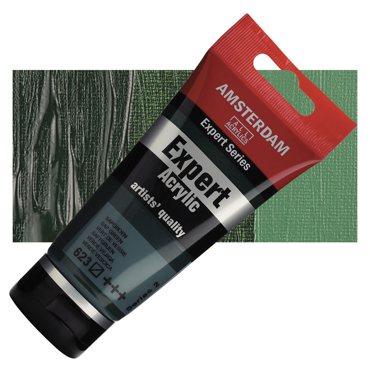 Amsterdam Expert Series Acrylic - Sap Green, 75 ml tube and swatch