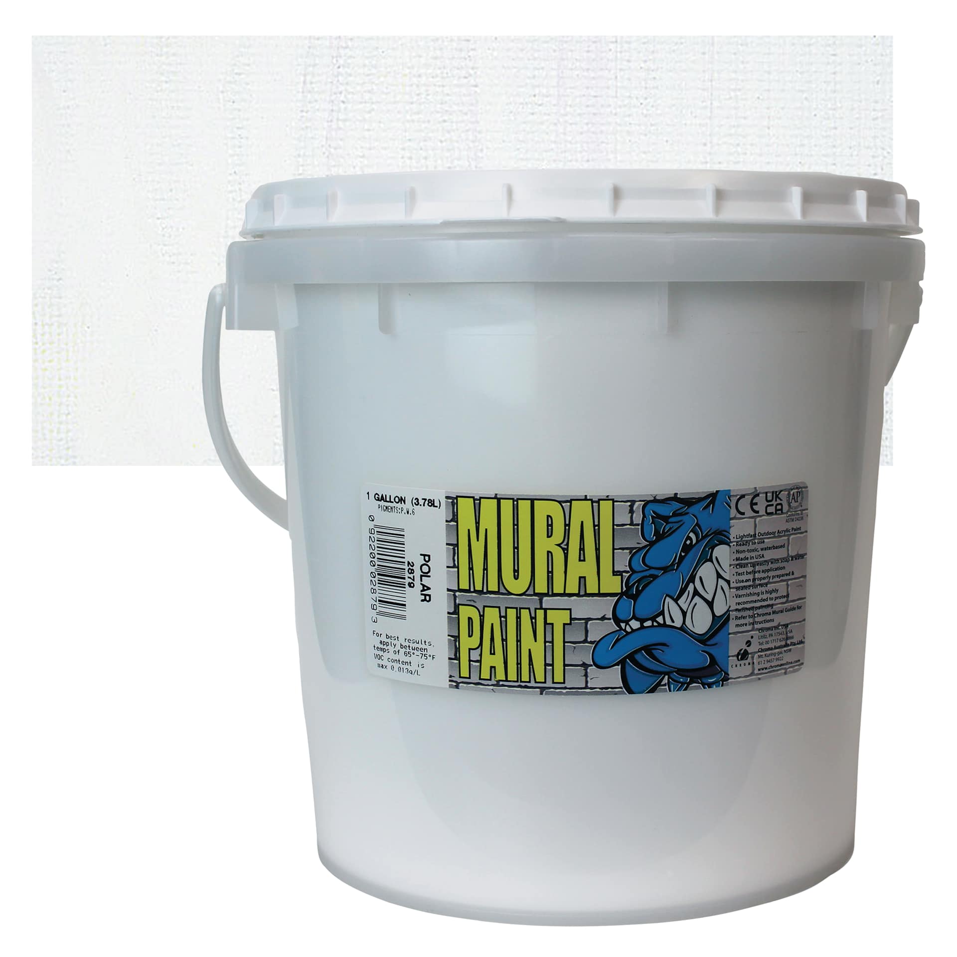 Chroma Acrylic Mural Paint - Polar, 128 oz and swatch