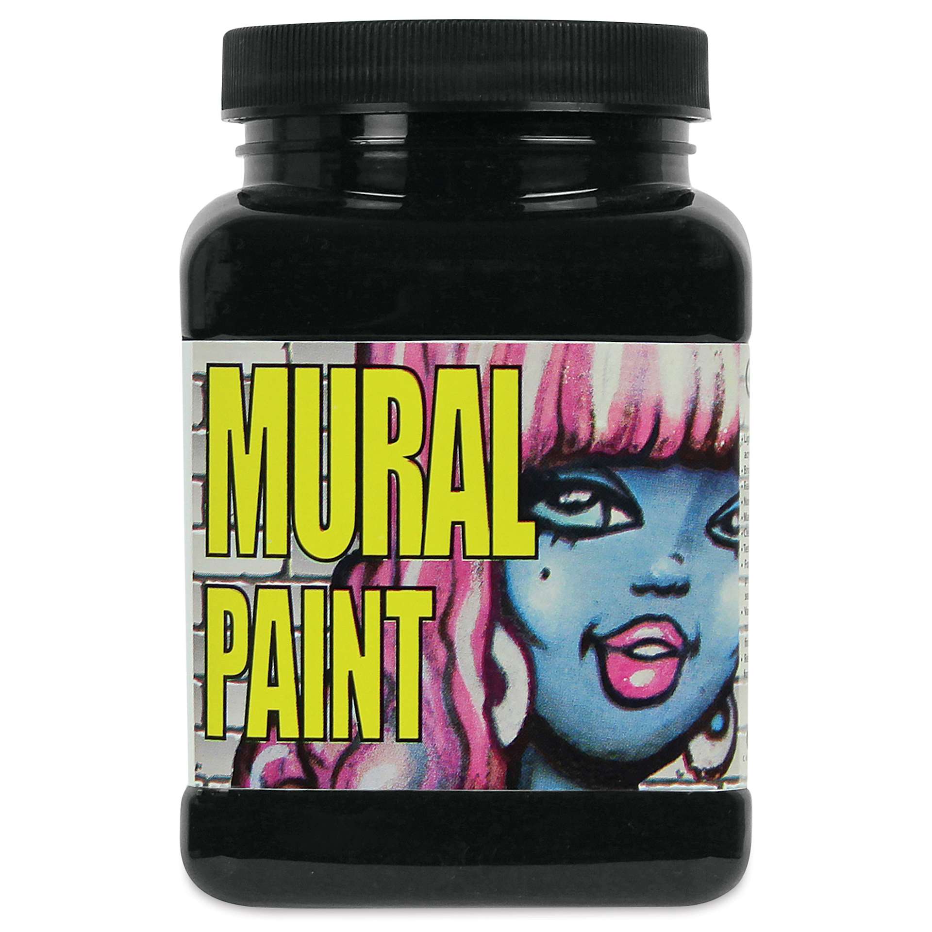 Chroma Acrylic Mural Paint - Blacktop Black, 16 oz jar