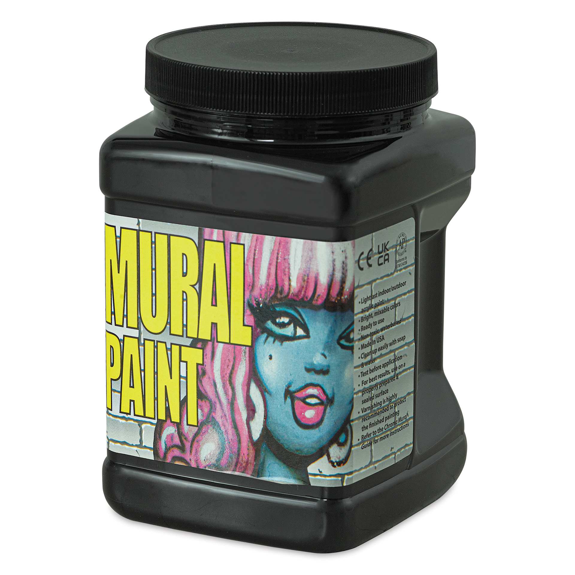 Chroma Acrylic Mural Paint - Blacktop Black, 67.7 oz