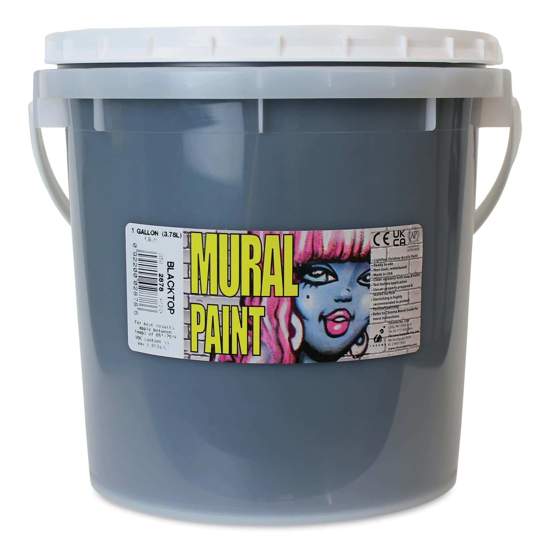 Chroma Acrylic Mural Paint - Blacktop Black, 128 oz