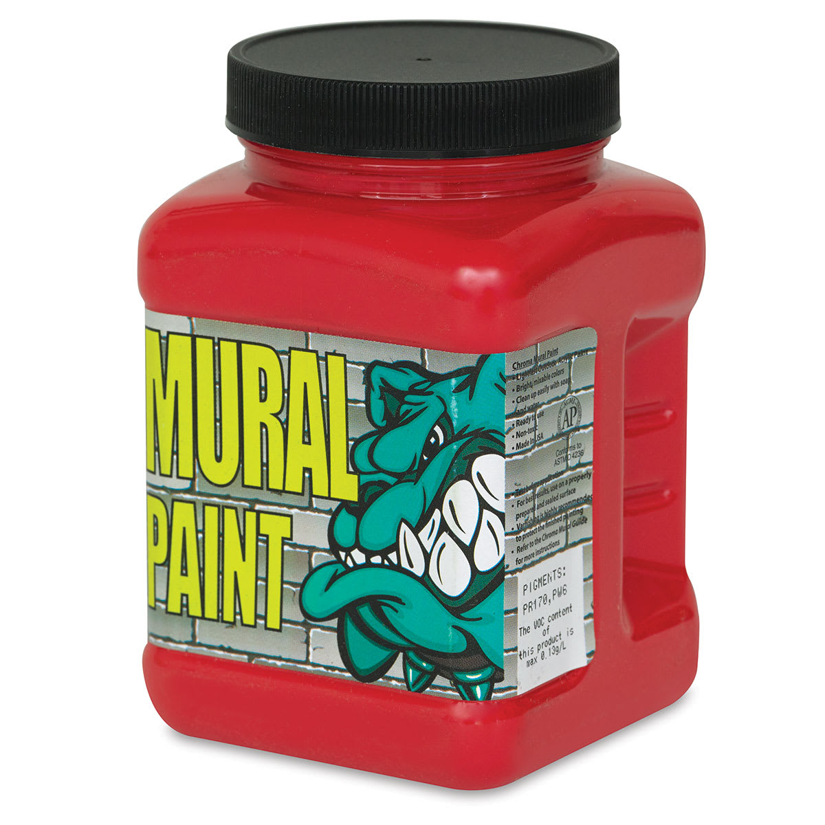 Chroma Acrylic Mural Paint - Stop, 16 oz, Jar (Angled view)
