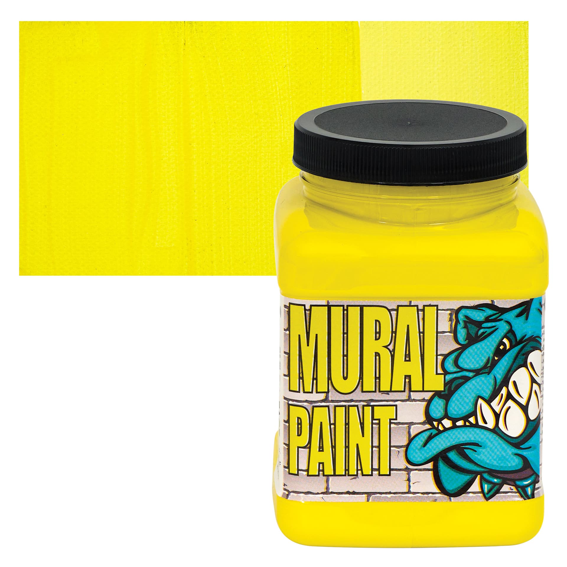 Chroma Acrylic Mural Paint - Smiley Face, 16 oz Jar and swatch