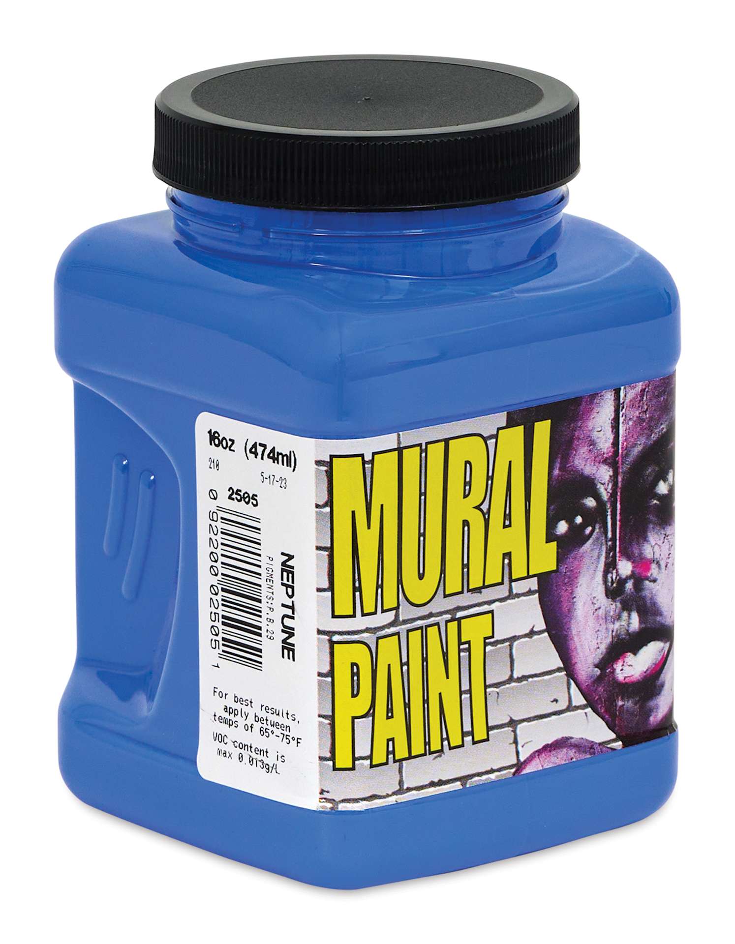 Chroma Acrylic Mural Paint - Neptune, 16 oz Jar side view