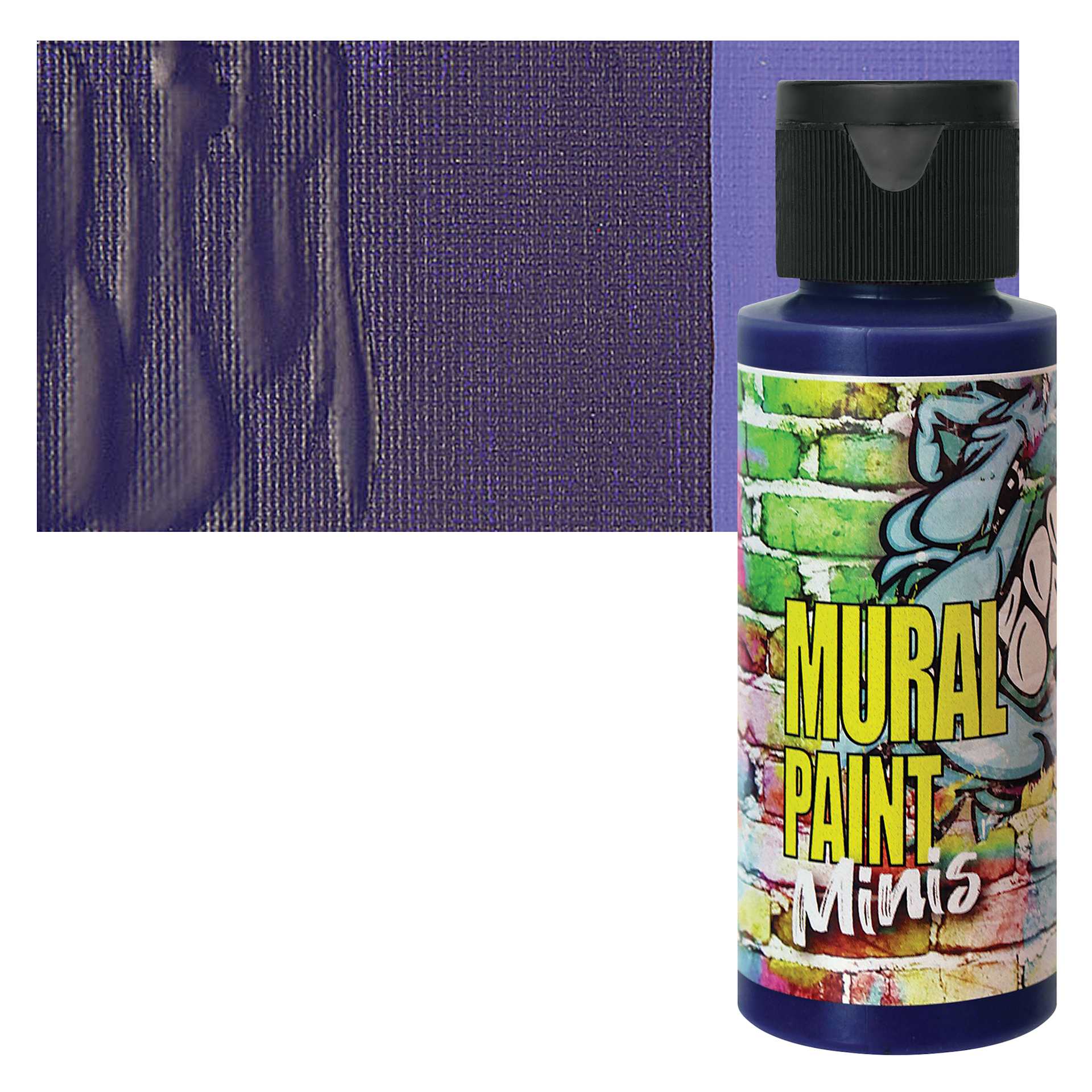 Chroma Acrylic Mural Paint - Purple Haze, 2 oz bottle and swatch
