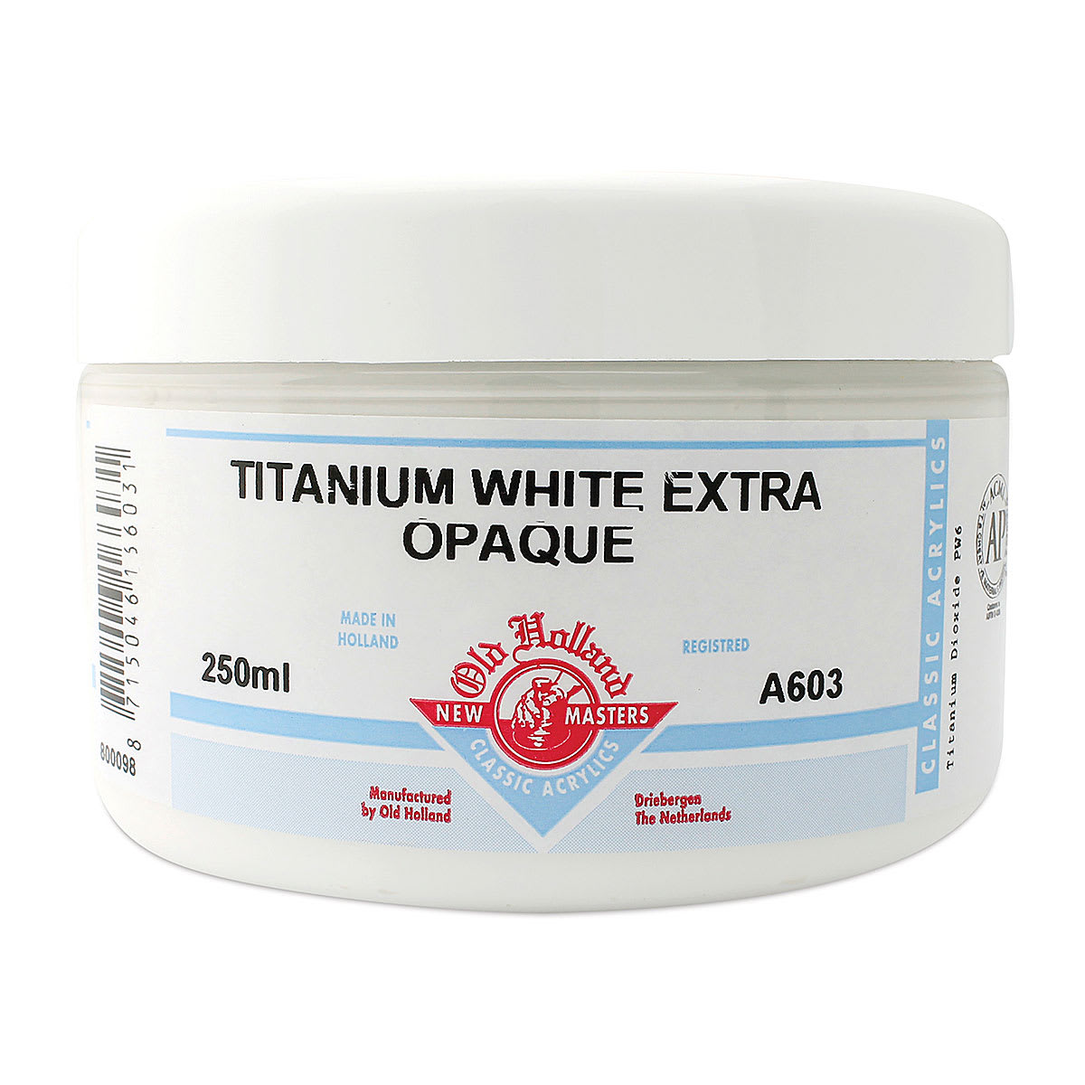 Old Holland New Masters Classic Acrylics - Titanium White Extra Opaque, 250 ml jar