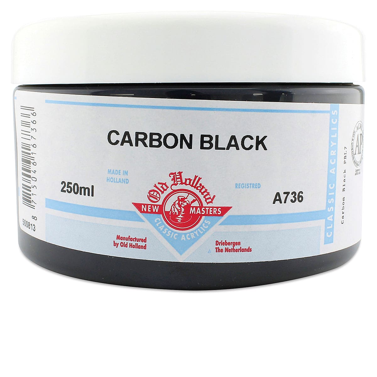 Old Holland New Masters Classic Acrylics - Carbon Black, 250 ml jar
