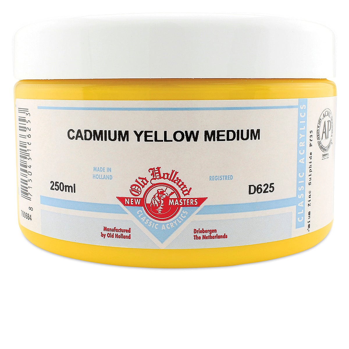 Old Holland New Masters Classic Acrylics - Cadmium Yellow Medium, 250 ml jar