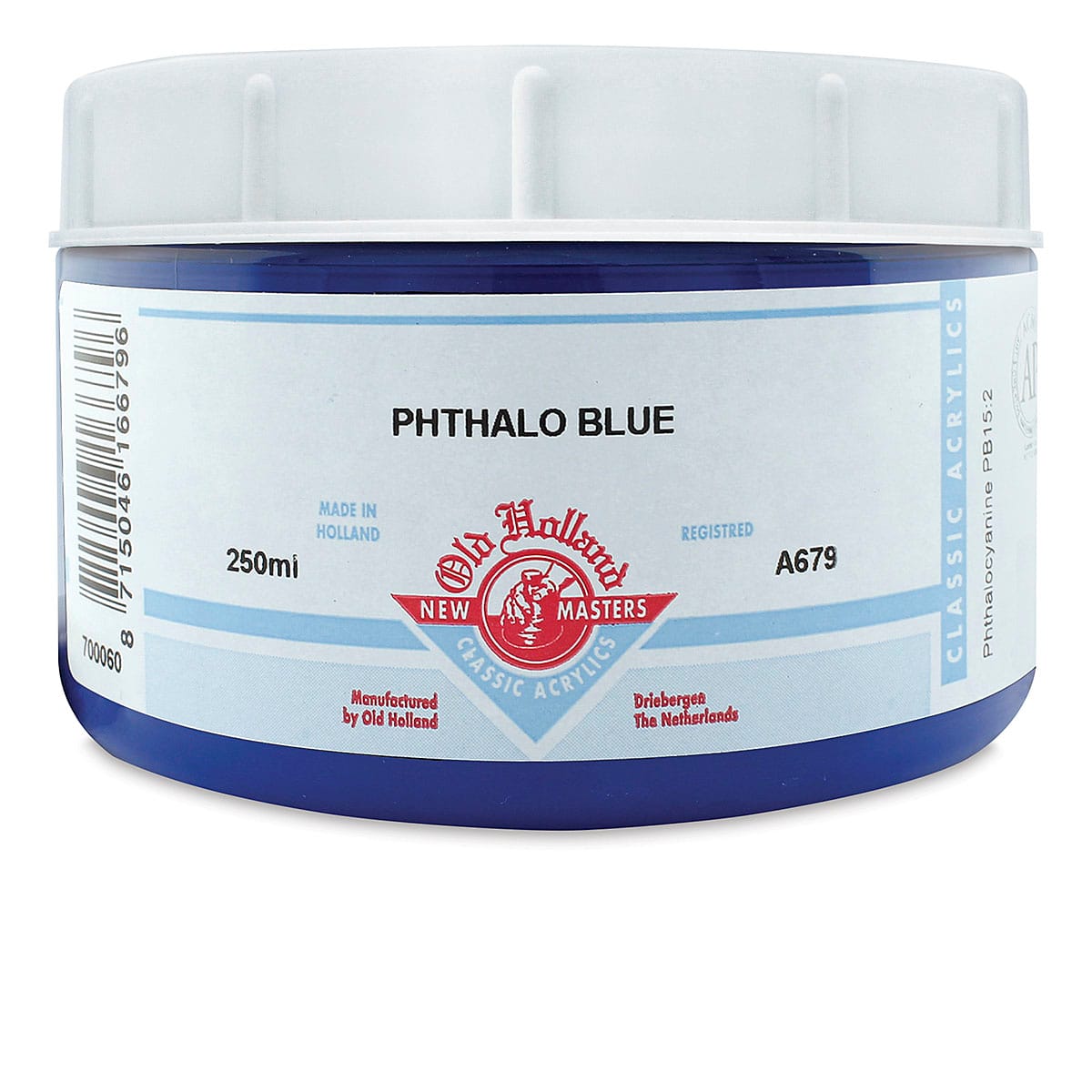 Old Holland New Masters Classic Acrylics - Phthalo Blue, 250 ml jar