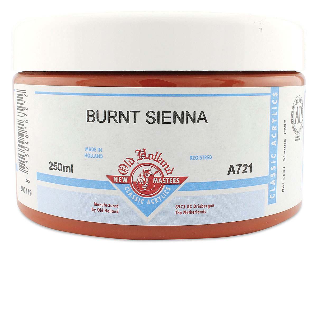 Old Holland New Masters Classic Acrylics - Burnt Sienna, 250 ml jar