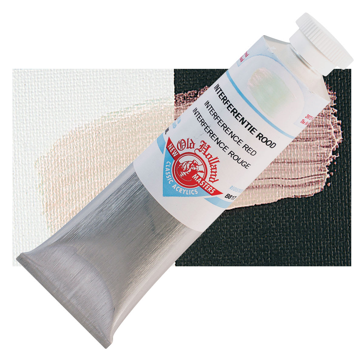 Old Holland New Masters Classic Acrylic Paint - Interference Red, 60 ml tube and swatch
