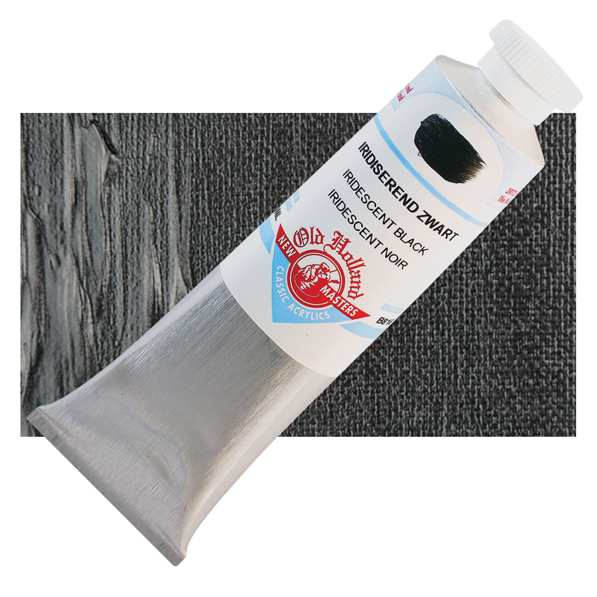 Old Holland New Masters Classic Acrylic Paint - Iridescent Black, 60 ml tube and swatch