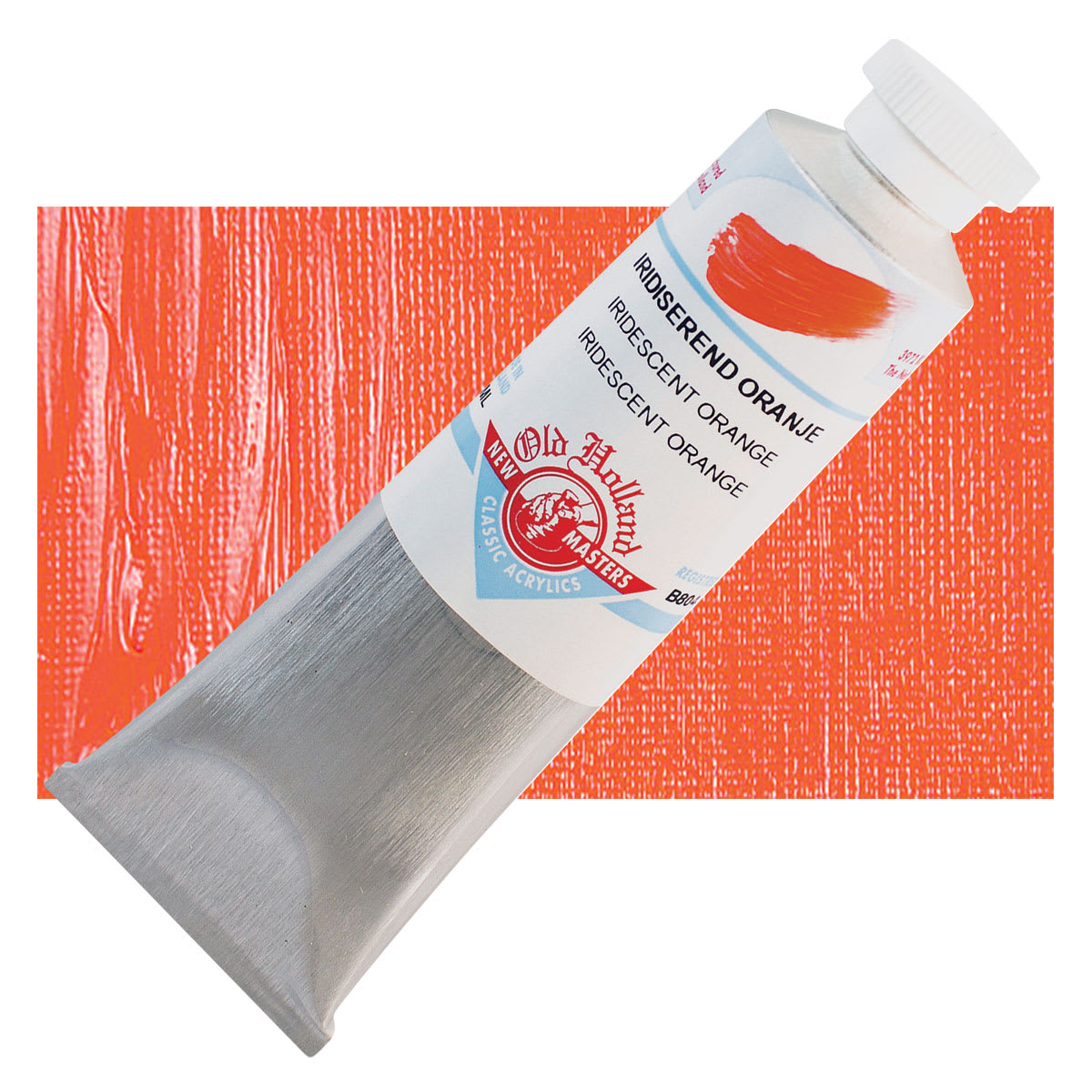 Old Holland New Masters Classic Acrylic Paint - Iridescent Orange and swatch
