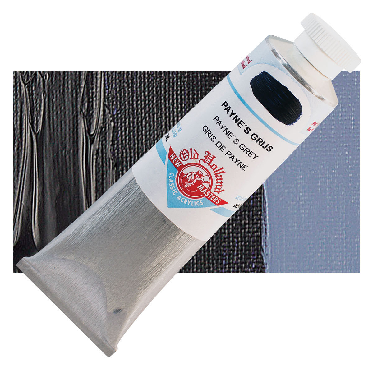 Old Holland New Masters Classic Acrylic Paint - Payne's Grey, 60 ml tube and swatch