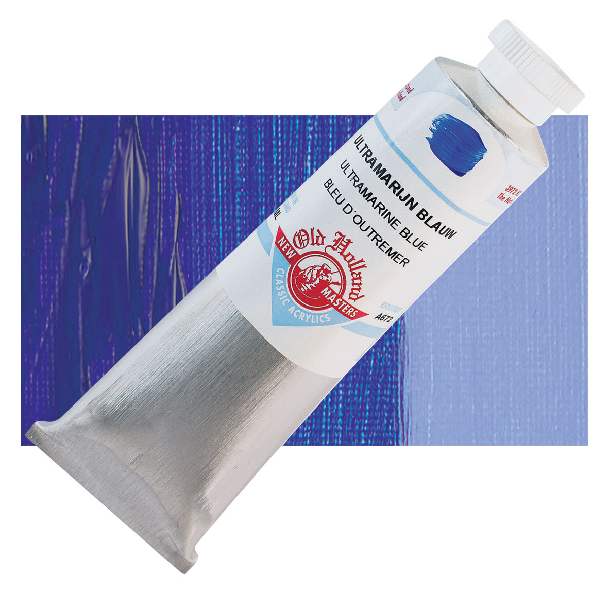 Old Holland New Masters Classic Acrylic Paint - Ultramarine Blue, 60 ml tube and swatch