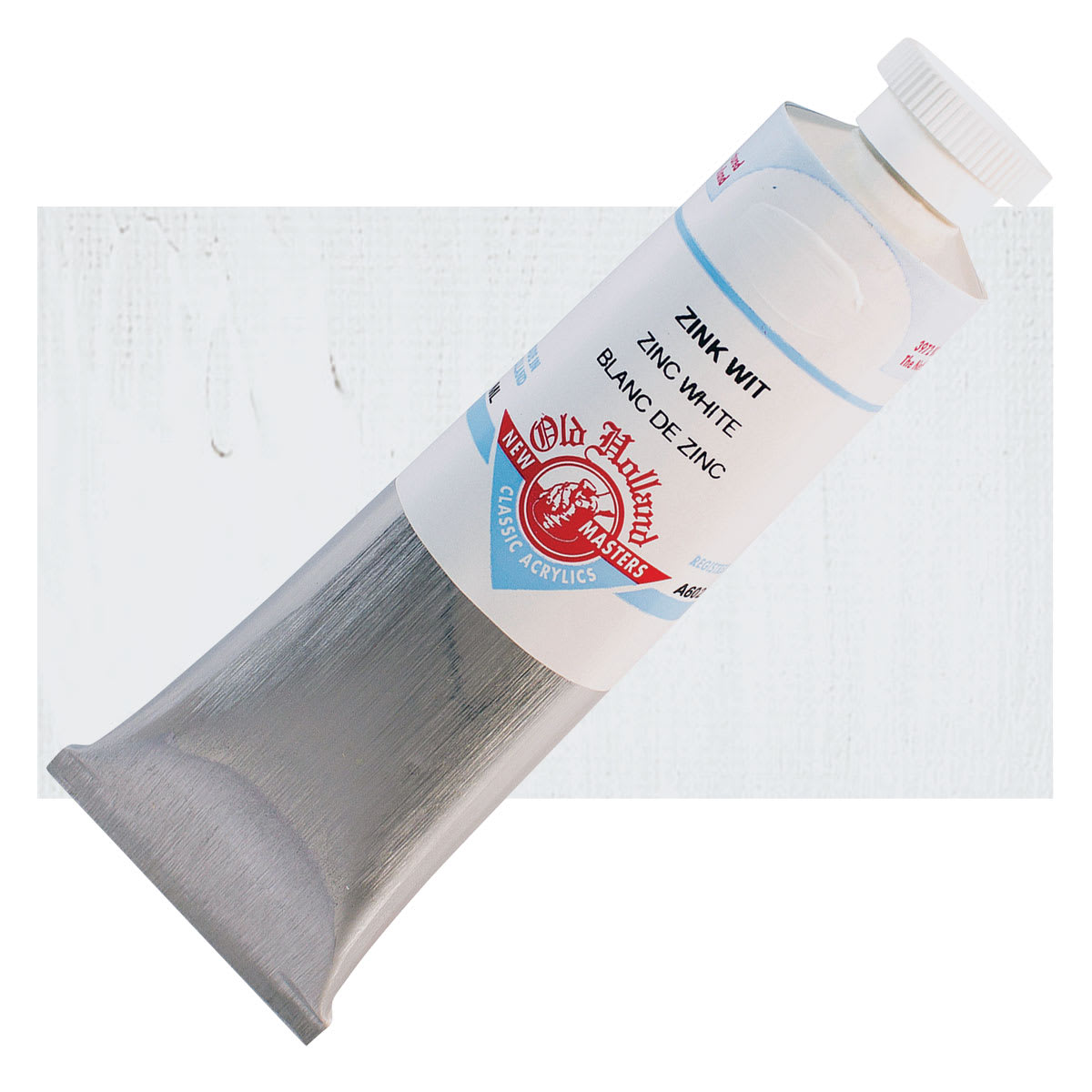 Old Holland New Masters Classic Acrylic Paint - Zinc White, 60 ml tube and swatch