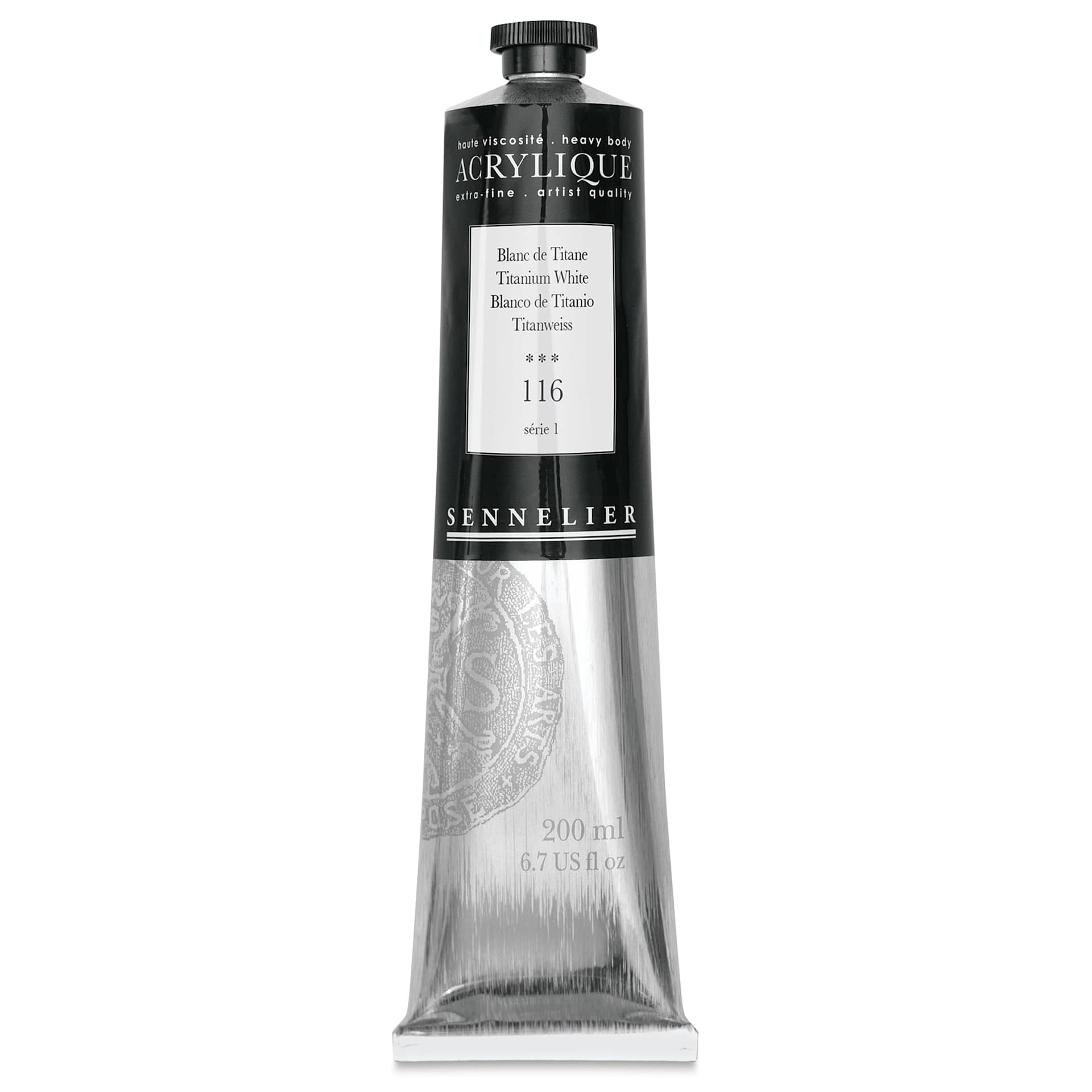 Sennelier Extra-Fine Artist Acryliques - Titanium White, 200 ml tube
