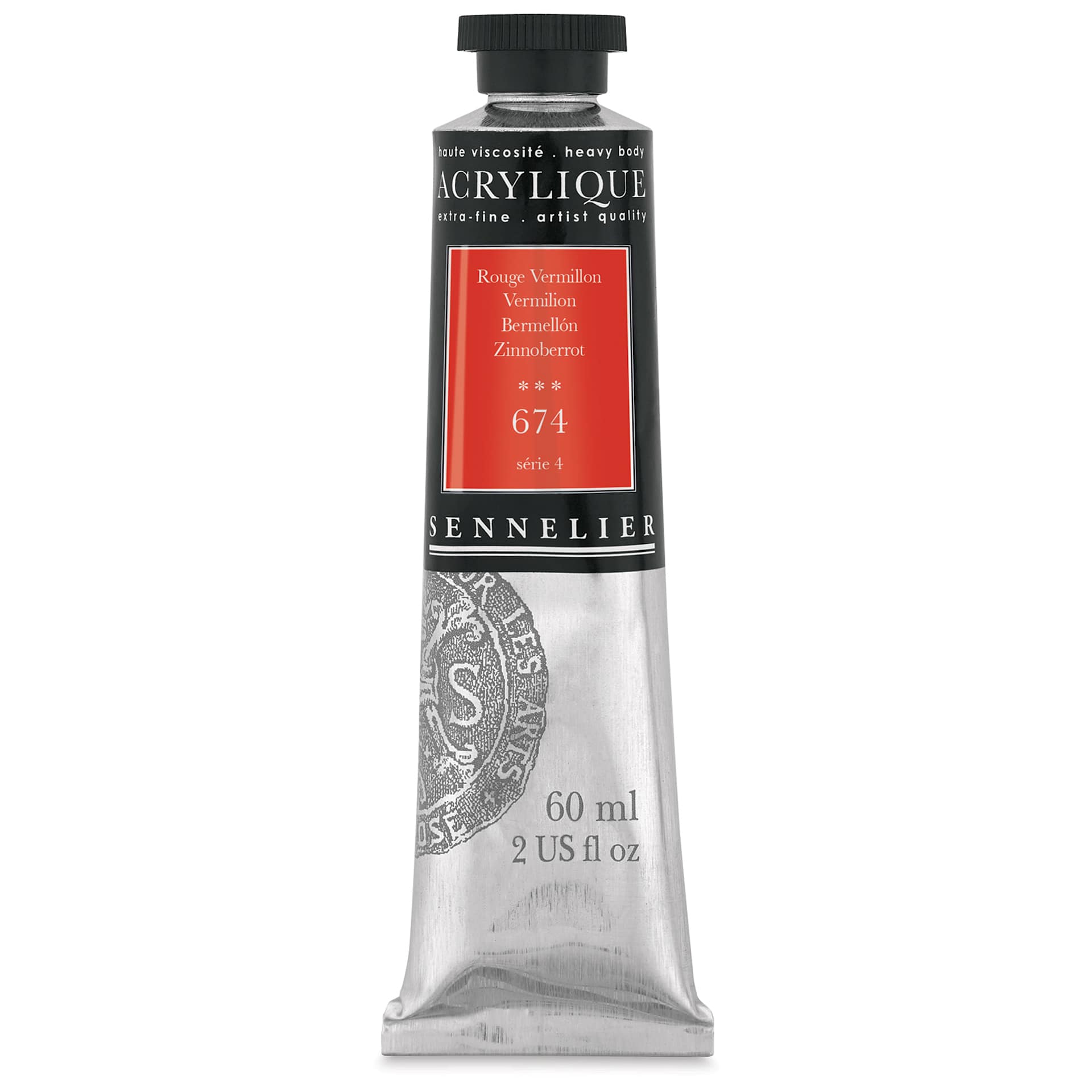 Sennelier Extra-Fine Artist Acryliques - Vermilion, 60 ml tube