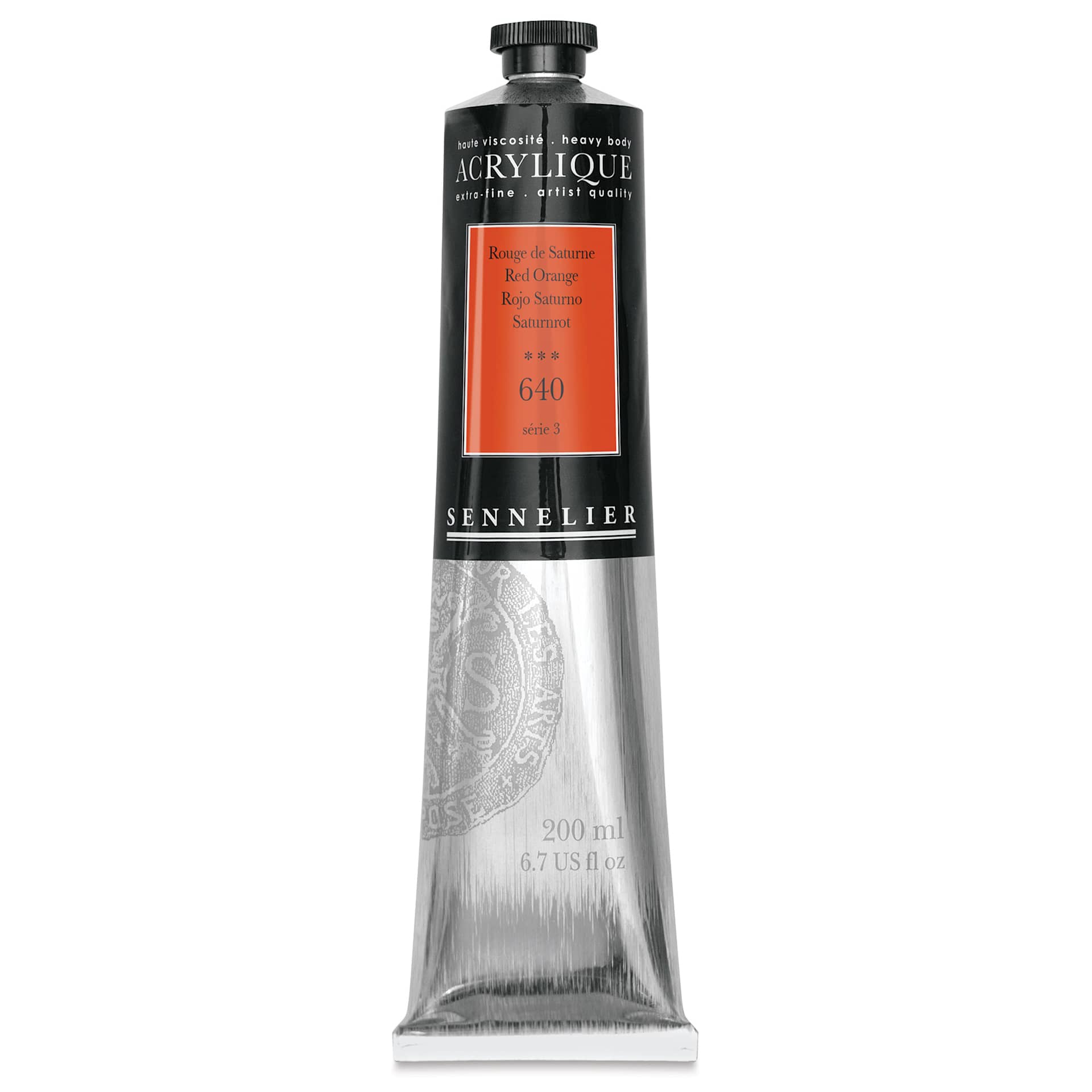 Sennelier Extra-Fine Artist Acryliques - Red Orange, 200 ml tube
