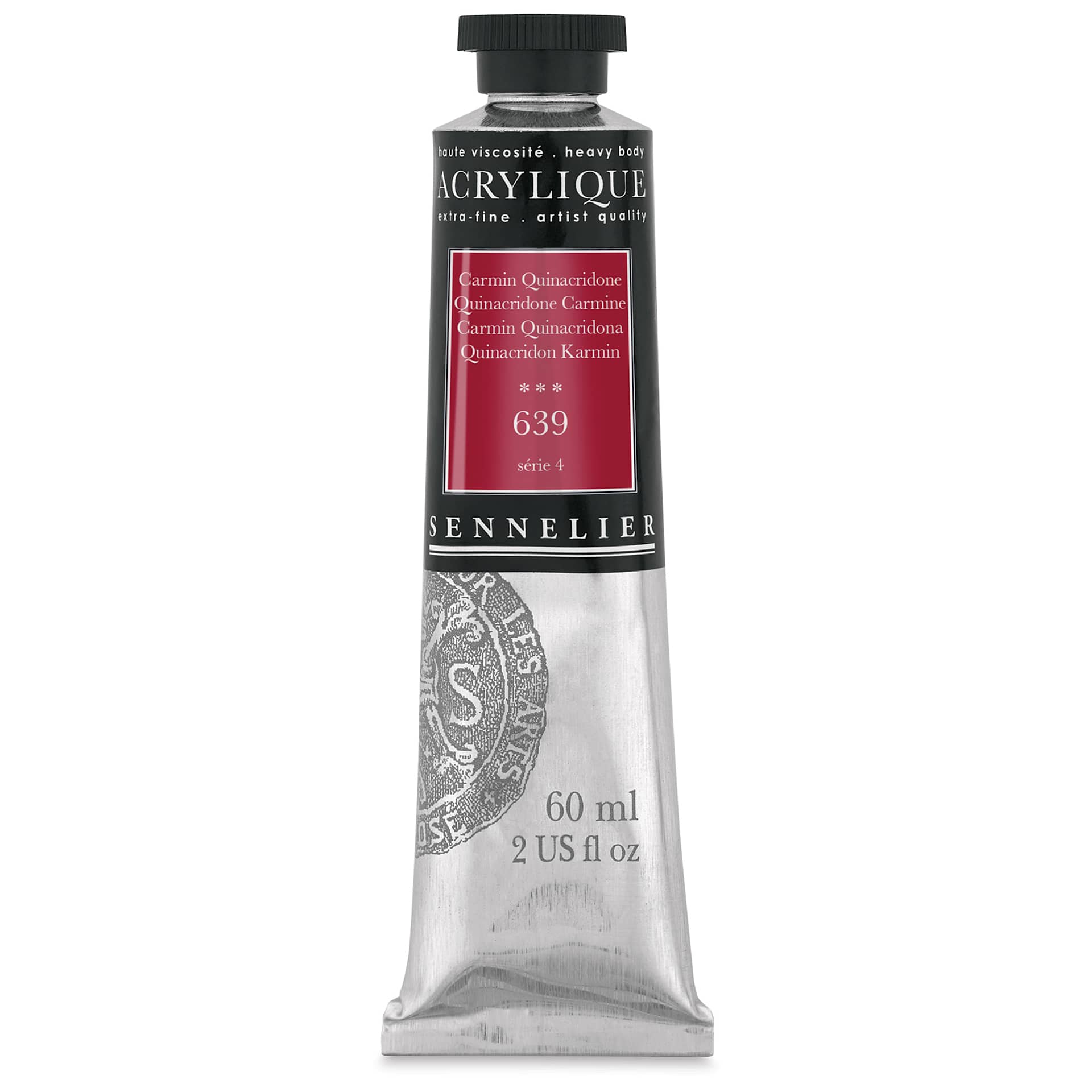 Sennelier Extra-Fine Artist Acryliques - Quinacridone Carmine, 60 ml tube
