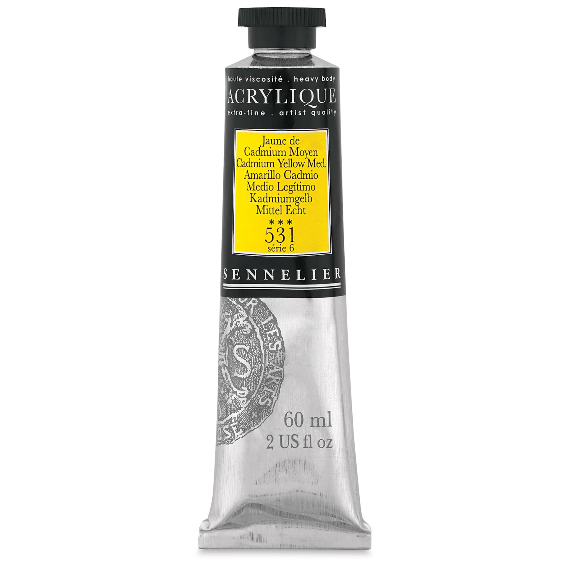 Sennelier Extra-Fine Artist Acryliques - Cadmium Yellow Medium, 60 ml tube