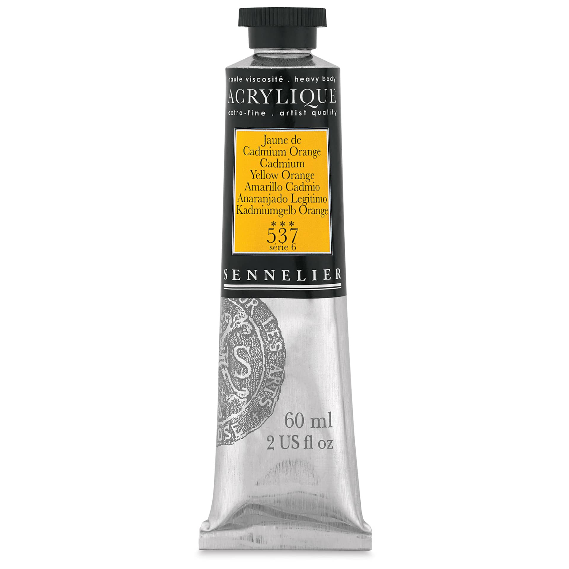 Sennelier Extra-Fine Artist Acryliques - Cadmium Yellow Orange, 60 ml tube