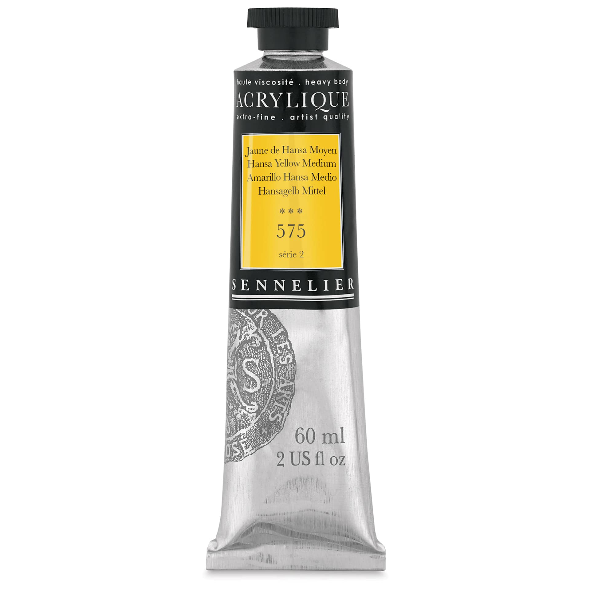 Sennelier Extra-Fine Artist Acryliques - Hansa Yellow Medium, 60 ml tube