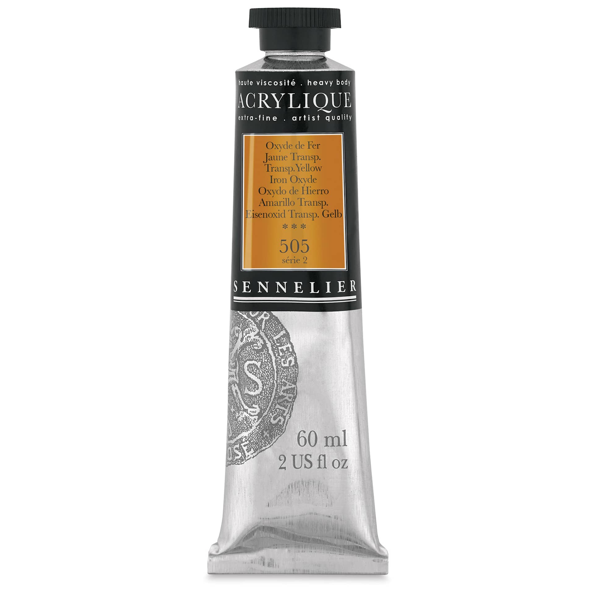 Sennelier Extra-Fine Artist Acryliques - Transparent Yellow Iron Oxyde, 60 ml tube