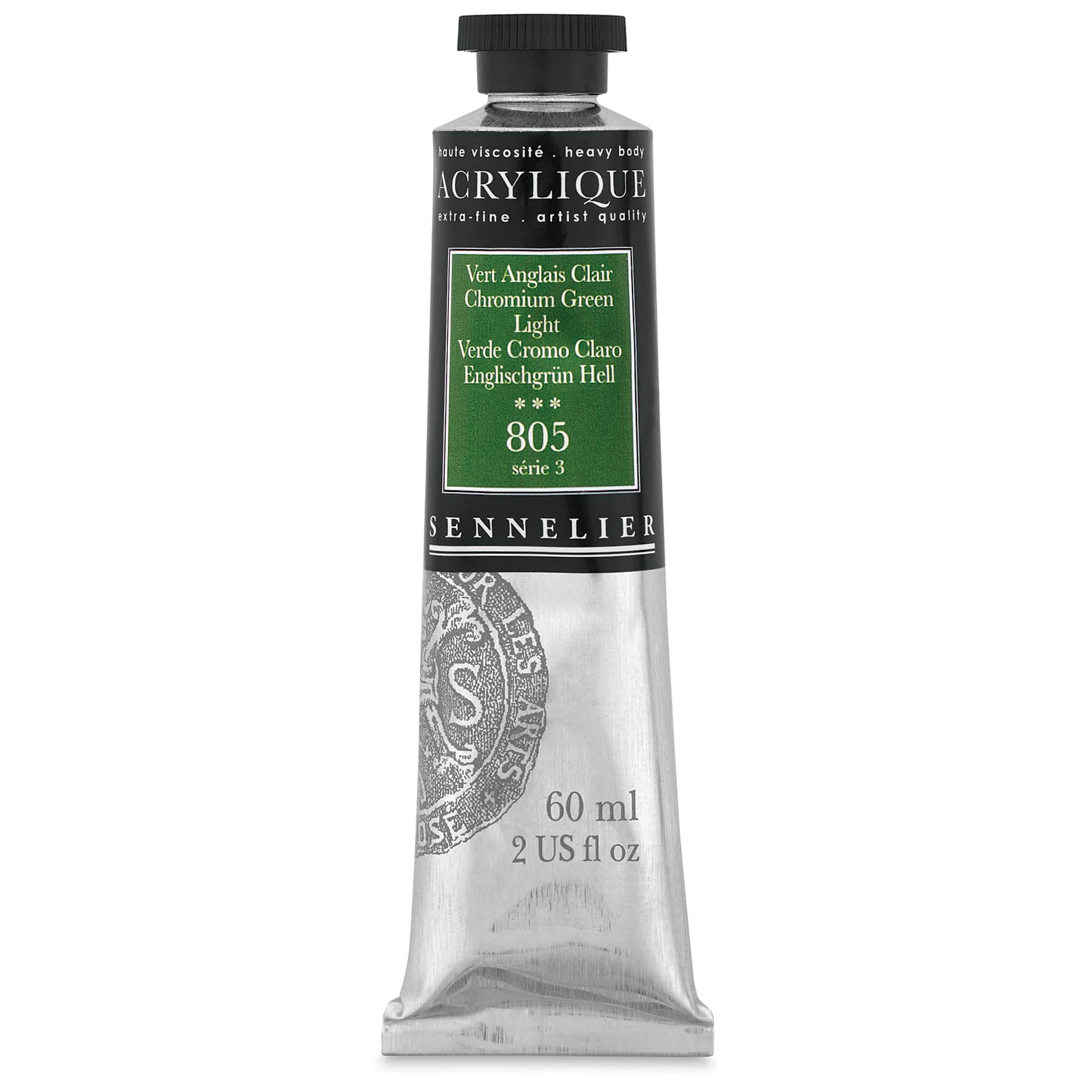 Sennelier Extra-Fine Artist Acryliques - Chromium Green Light, 60 ml tube