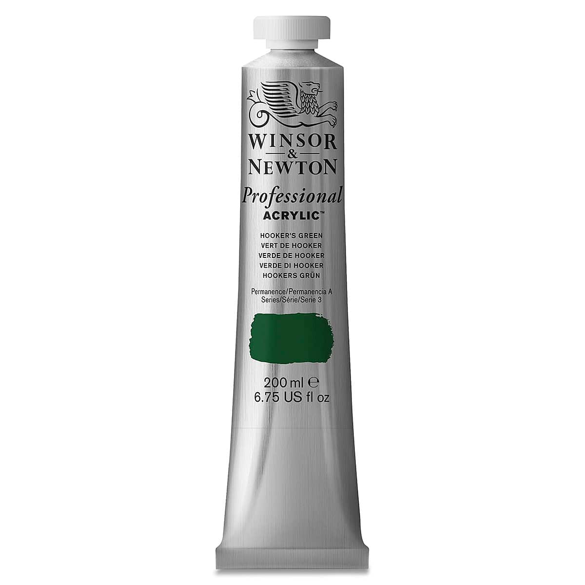 Winsor & Newton Professional Acrylics - Hooker's Green, 200 ml tube