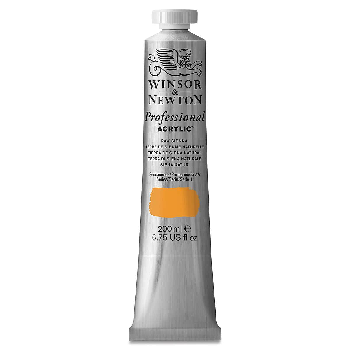 Winsor & Newton Professional Acrylics - Raw Sienna, 200 ml tube