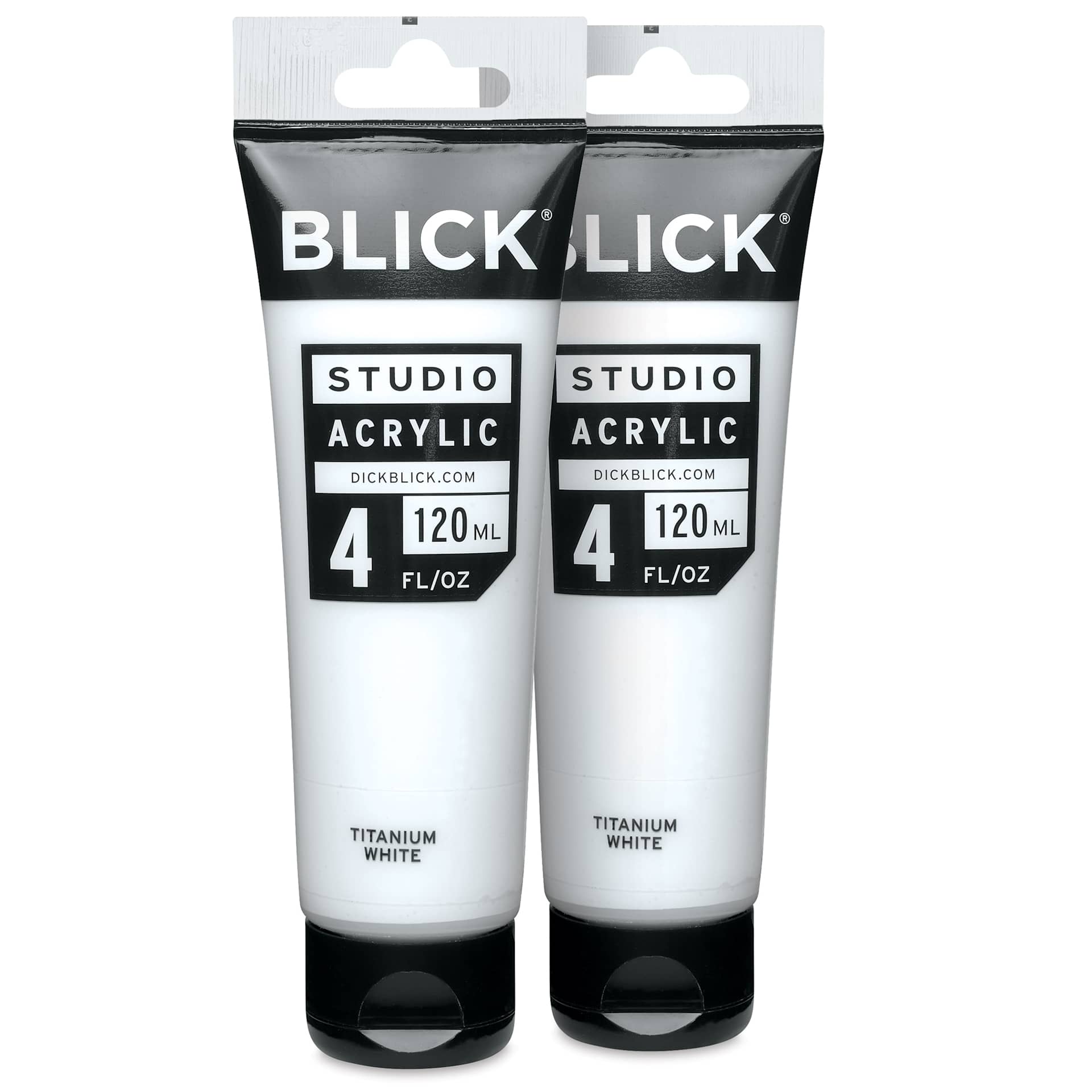 Blick Studio Acrylics - Pkg of 2, Titanium White, 4 oz tubes