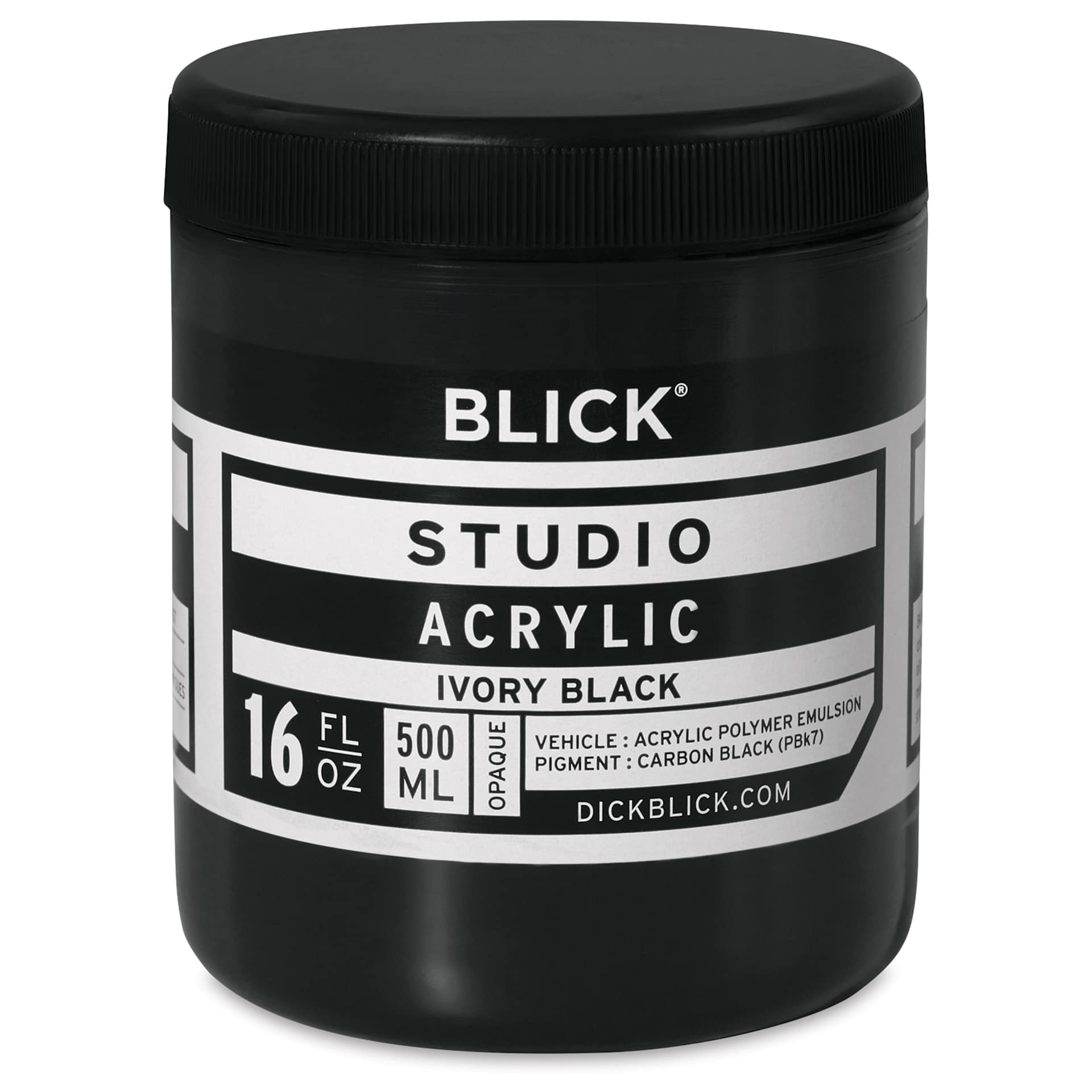 Blick Studio Acrylics - Ivory Black, 16 oz jar