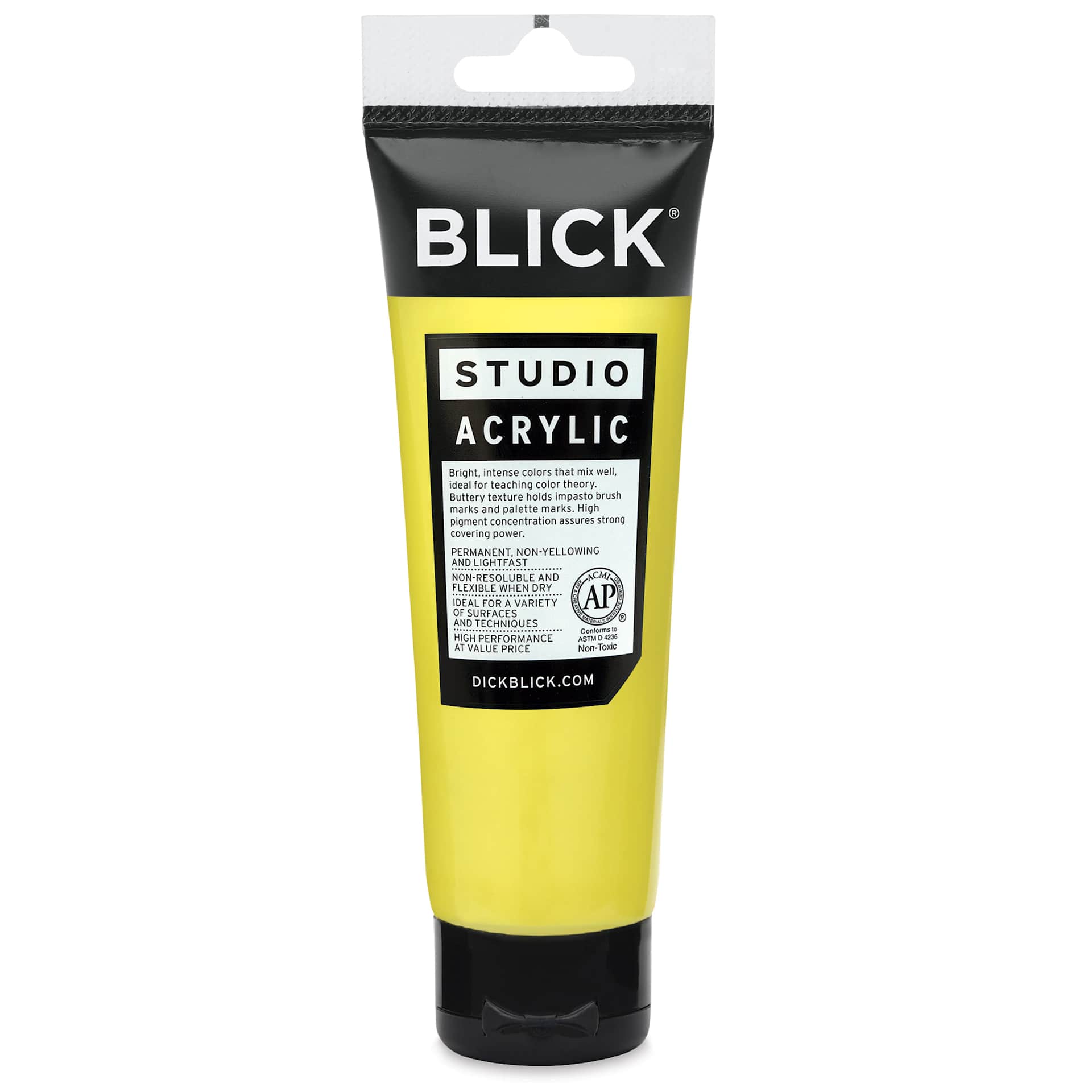 Blick Studio Acrylics - Lemon Yellow, 4 oz tube back