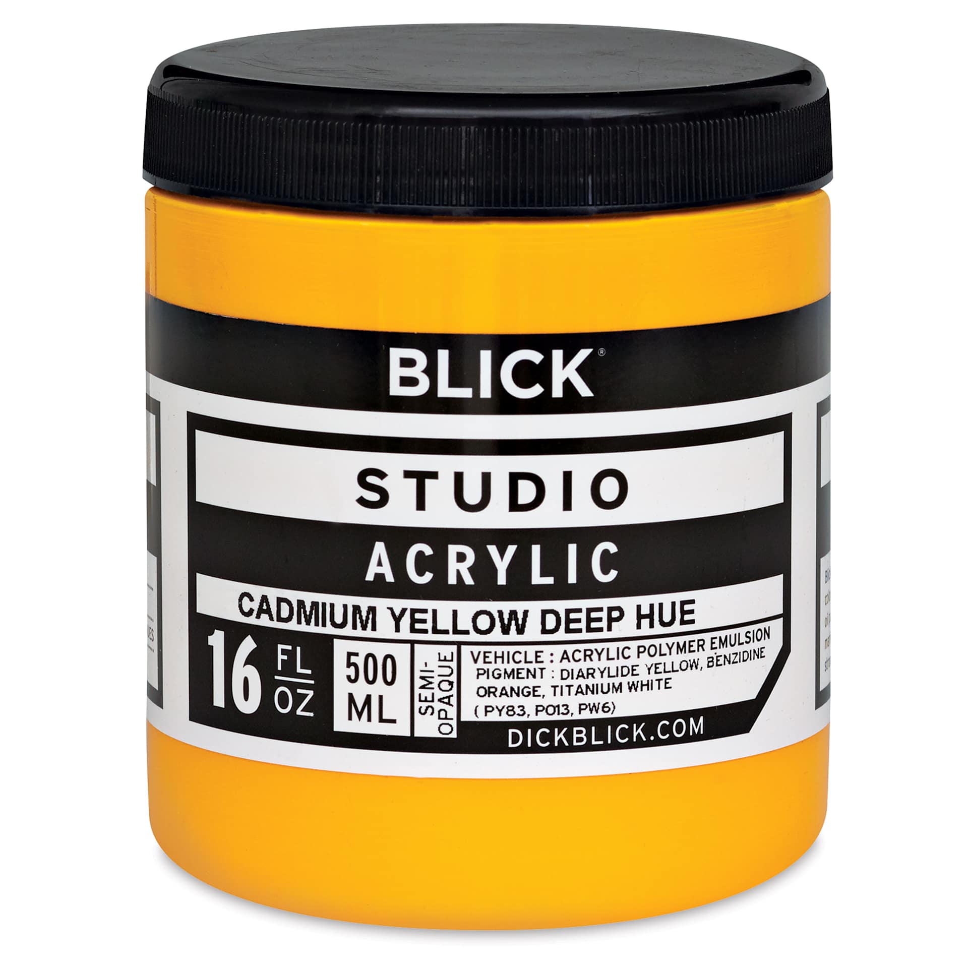 Blick Studio Acrylics - Cadmium Yellow Deep Hue,  16 oz jar