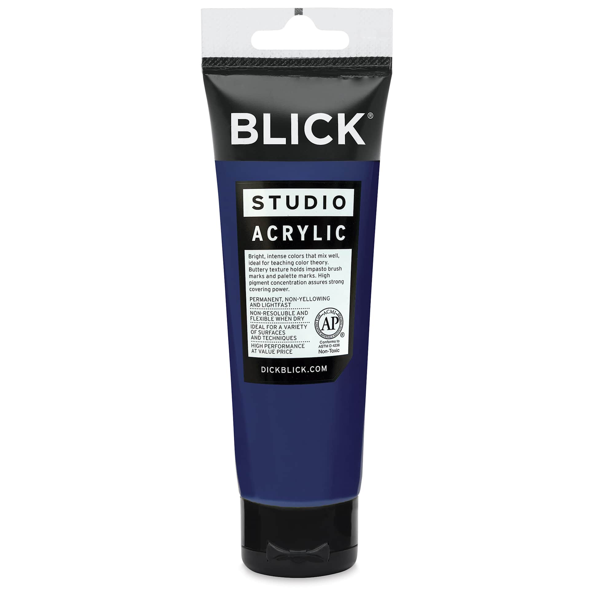 Blick Studio Acrylics - Midnight Blue, 4 oz tube back