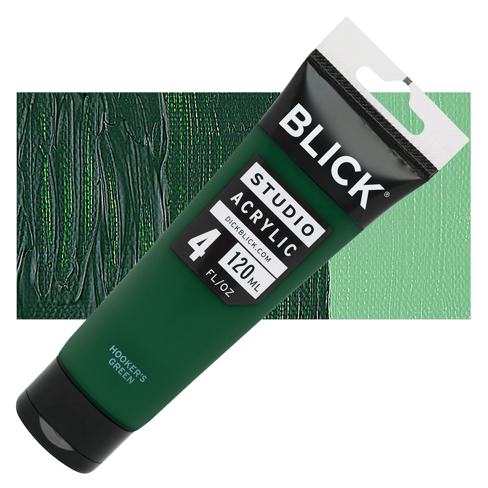 Blick Studio Acrylic Paint - Hooker's Green, 4 oz tube and swatch