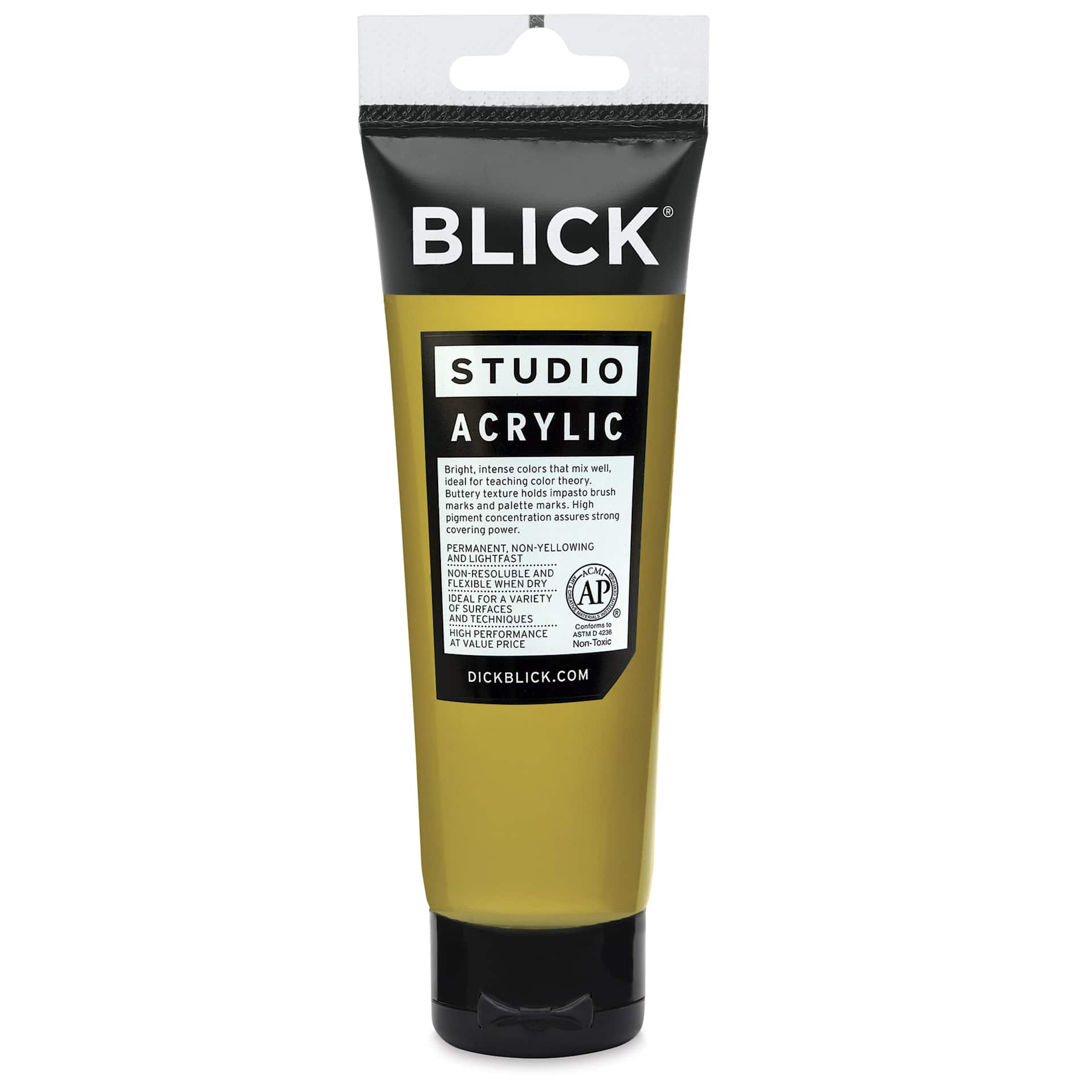 Blick Studio Acrylics - Old Gold, 4 oz tube back