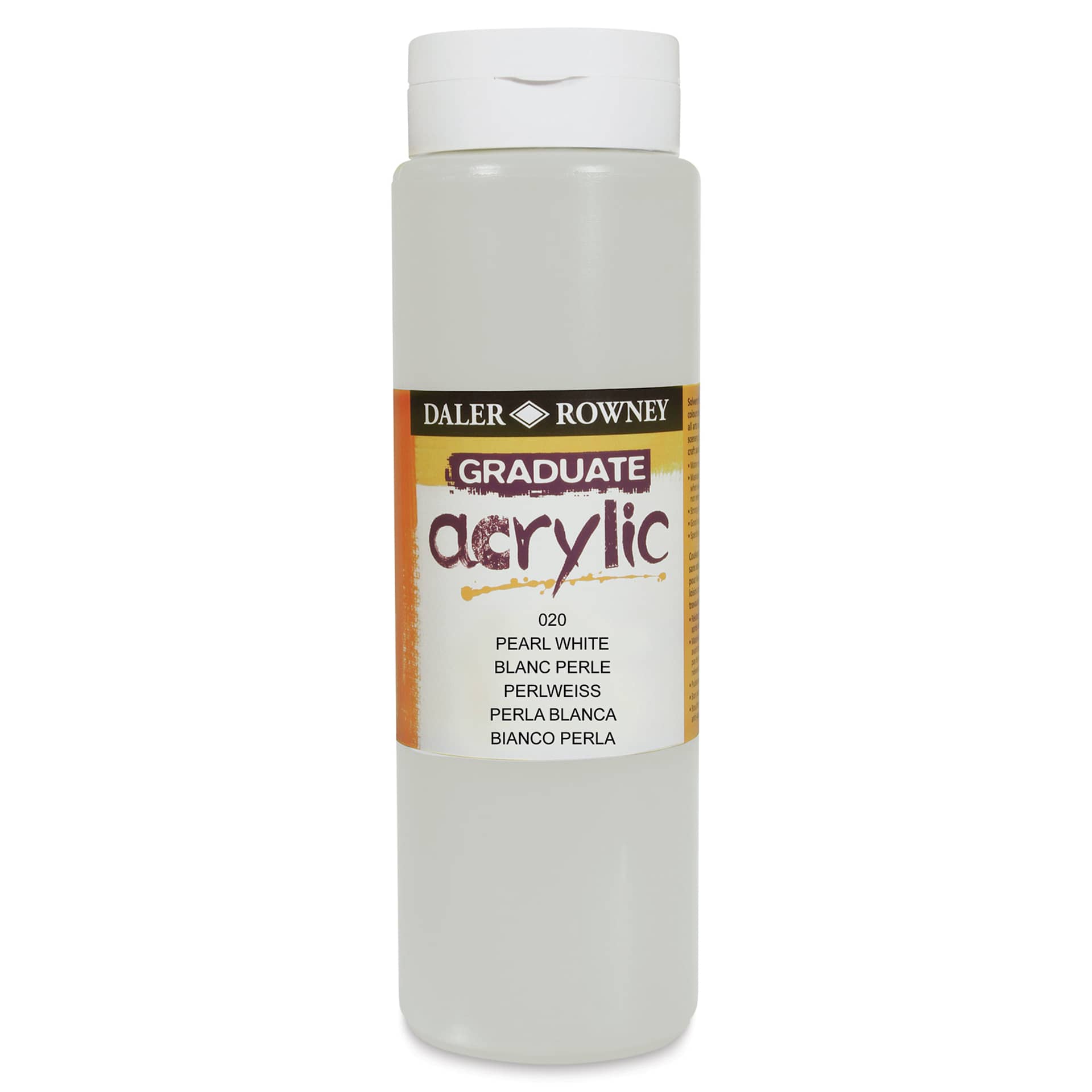 Daler-Rowney Graduate Acrylics - Pearl White, 500 ml bottle