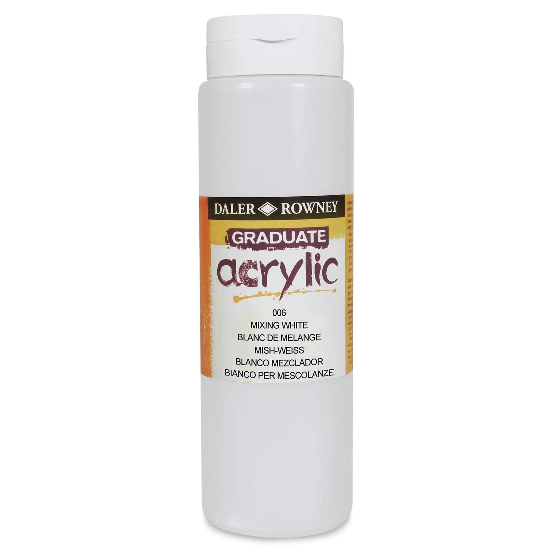 Daler-Rowney Graduate Acrylics - Mixing White, 500 ml bottle
