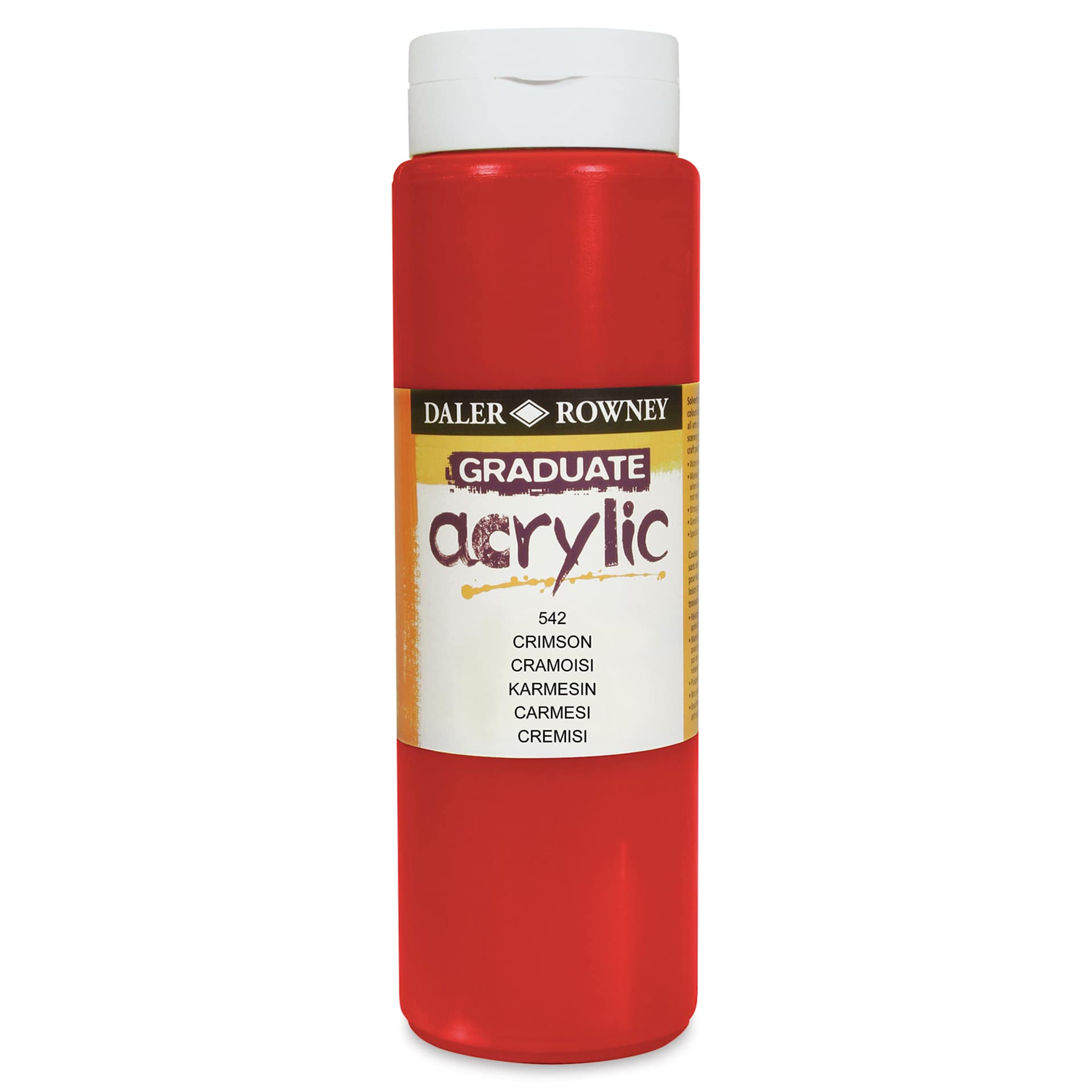 Daler-Rowney Graduate Acrylics - Crimson, 500 ml bottle