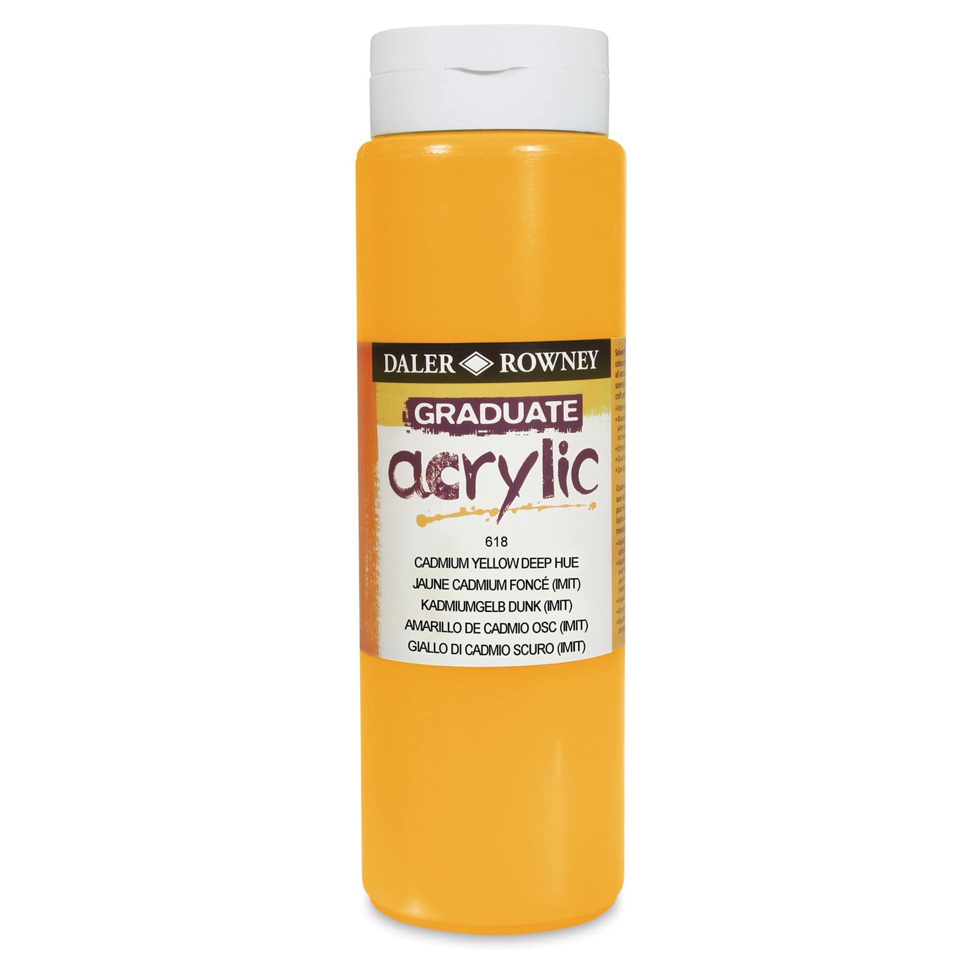 Daler-Rowney Graduate Acrylics - Cadmium Yellow Deep Hue, 500 ml bottle