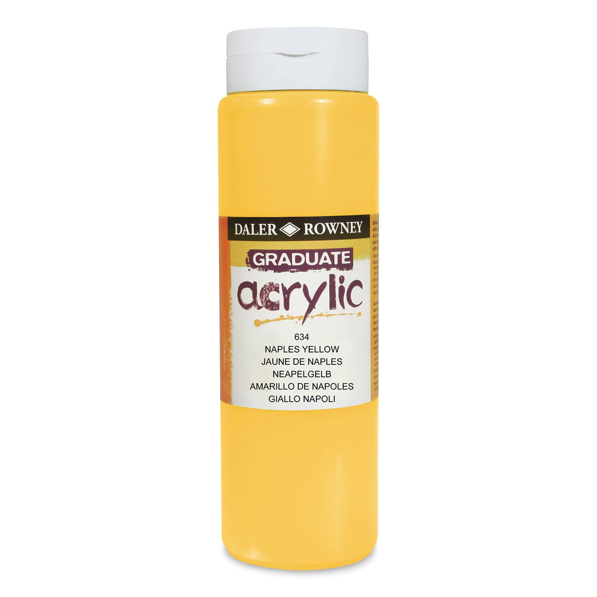 Daler-Rowney Graduate Acrylics - Naples Yellow, 500 ml bottle