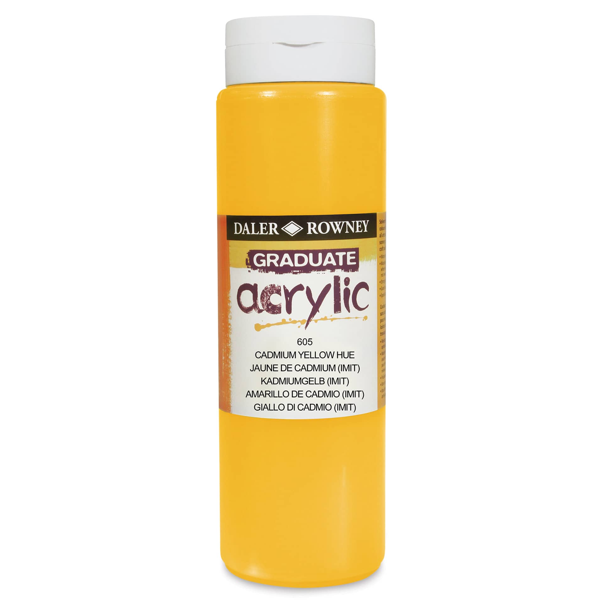 Daler-Rowney Graduate Acrylics - Cadmium Yellow Hue, 500 ml bottle