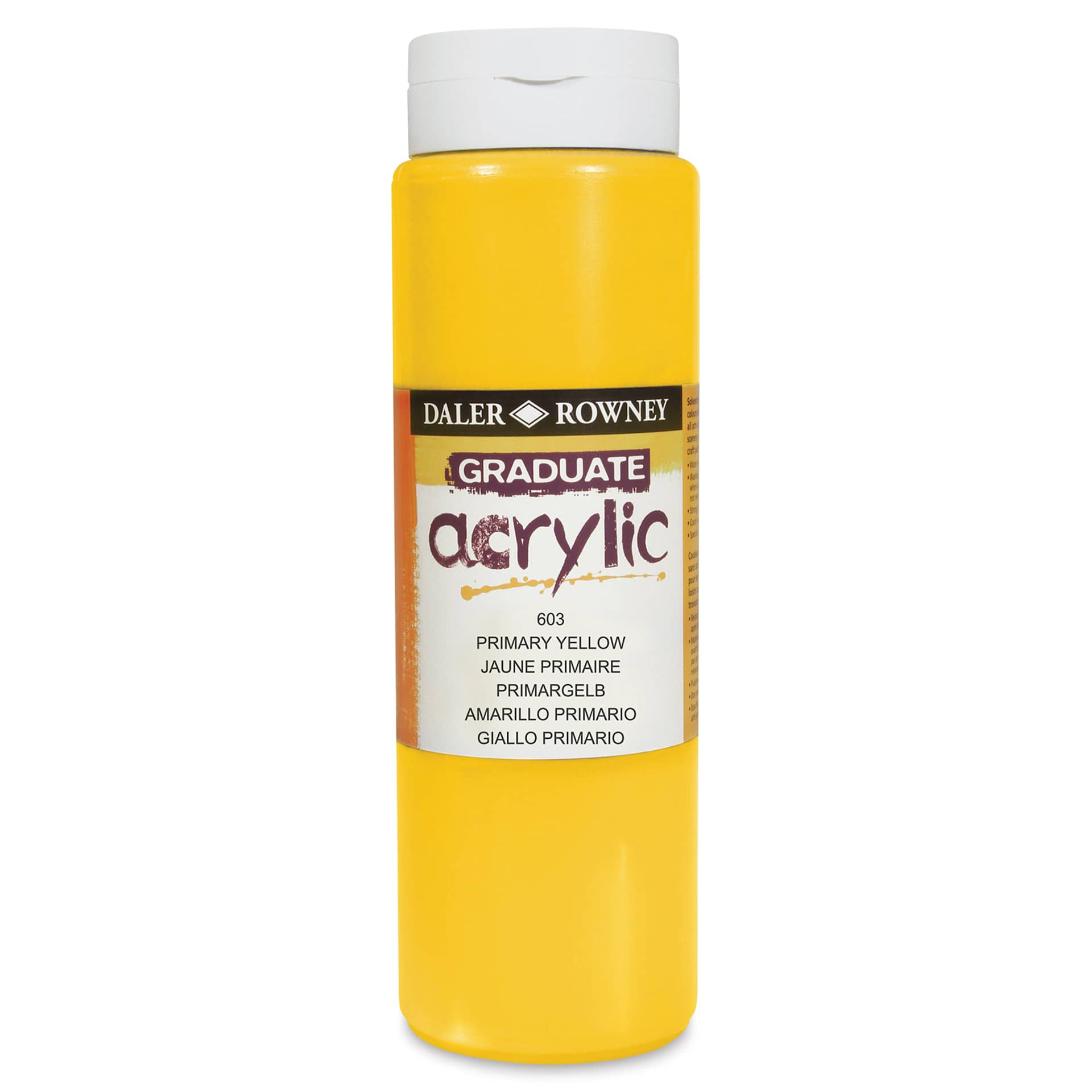Daler-Rowney Graduate Acrylics - Primary Yellow, 500 ml bottle