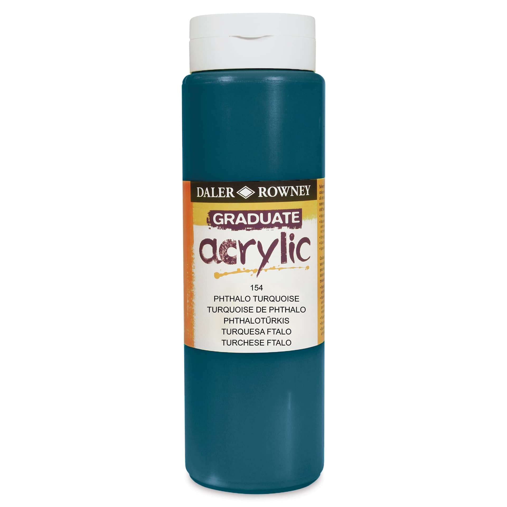 Daler-Rowney Graduate Acrylics - Phthalo Turquoise, 500 ml bottle